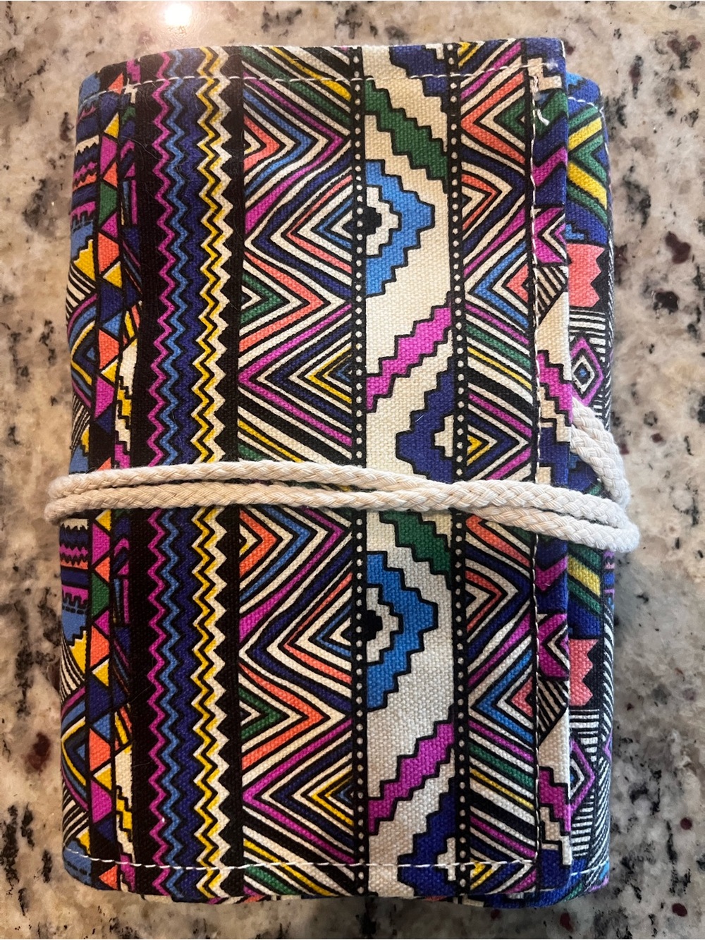 Colorful Aztec Print Travel Jewelry Roll